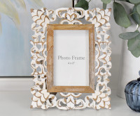 Rosina Carved White Photo Frame 4x6