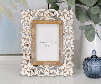 Rosina Carved White Photo Frame 4x6