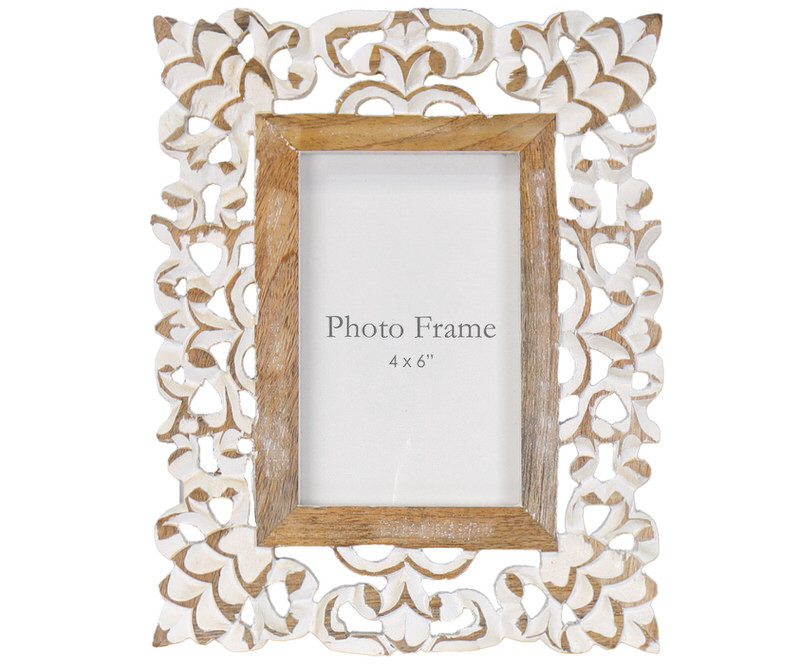 Rosina Carved White Photo Frame 4x6