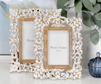 Rosina Carved White Photo Frame 4x6