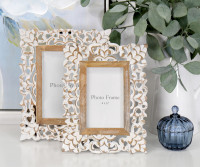 Rosina Carved White Photo Frame 5x7