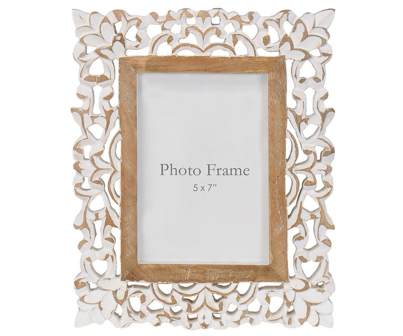 Rosina Carved White Photo Frame 5x7