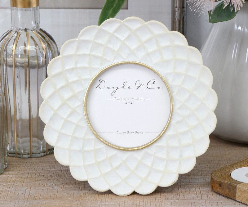 Elodie Cream Round Photo Frame - 4x4"