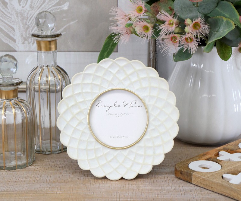 Elodie Cream Round Photo Frame - 4x4