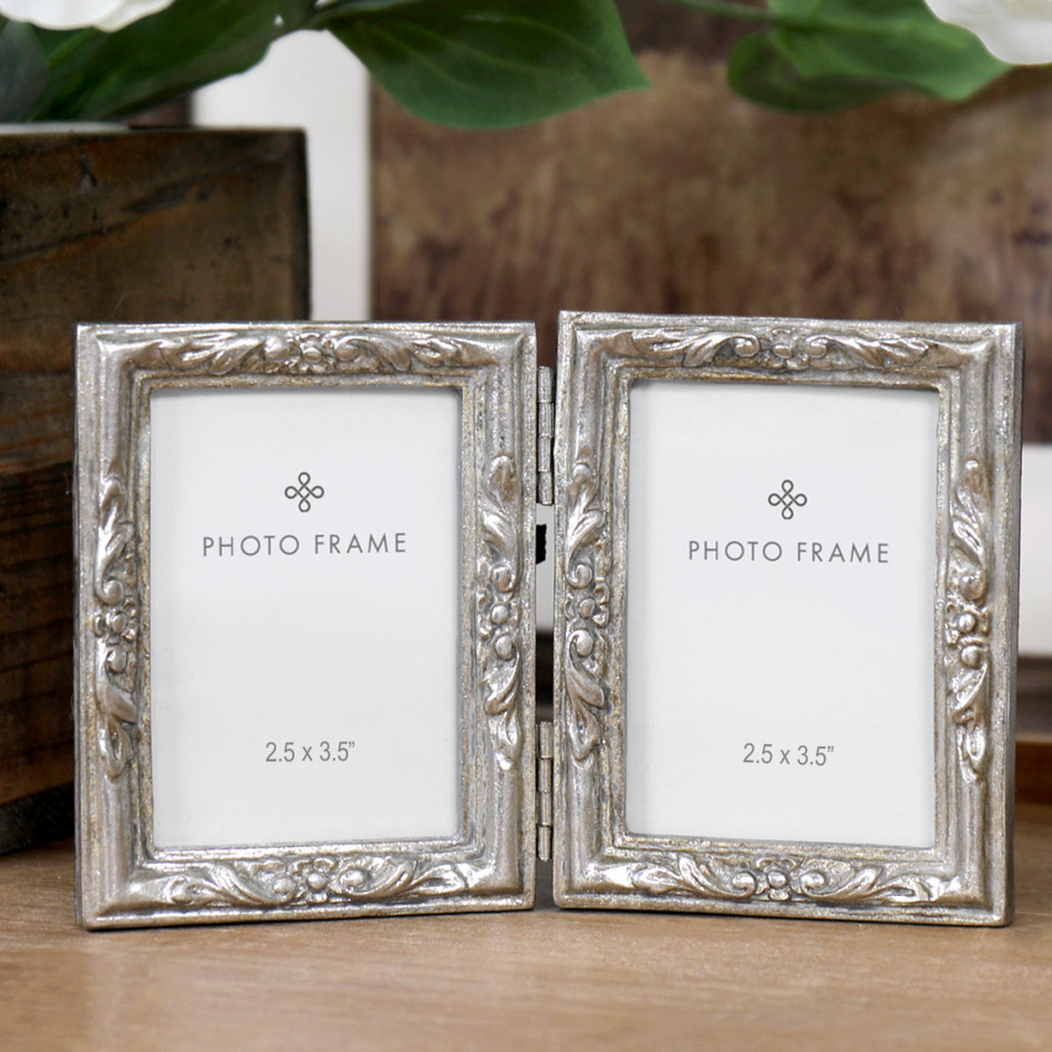 Amore Petite Double Silver Photo Frame 2.5x3.5