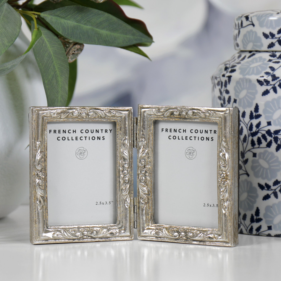 Amore Petite Double Silver Photo Frame 2.5x3.5