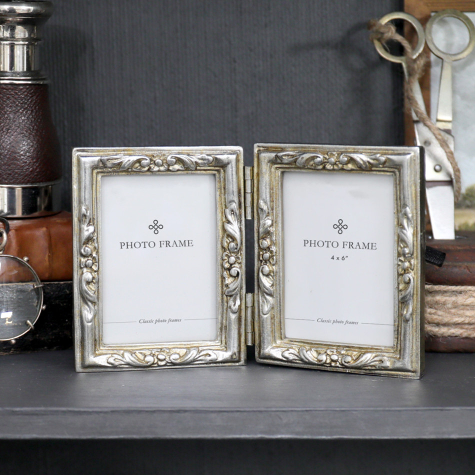 Amore Petite Double Silver Photo Frame 2.5x3.5