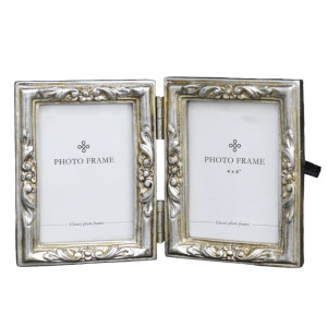 Amore Petite Double Silver Photo Frame 2.5x3.5", designed to display a favourite photograph or small artwork