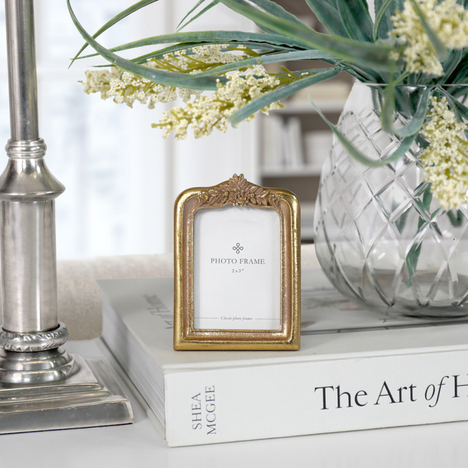 Clarissa Gold Arch Photo Frame 2x3