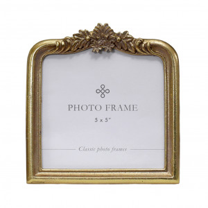 Clarissa Gold Arch Photo Frame 5x5", a display frame for a photograph or print