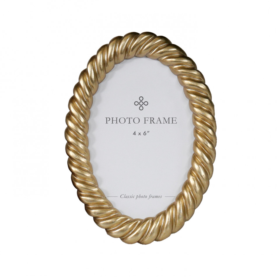 Belgrave Gold Rope Oval Photo Frame 4x6