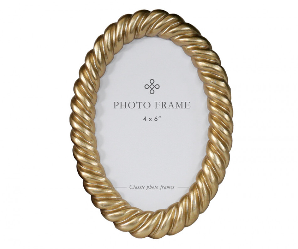 Belgrave Gold Rope Oval Photo Frame 4x6