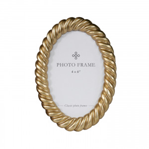 Belgrave Gold Rope Oval Photo Frame 4x6", a display frame for a photograph or print