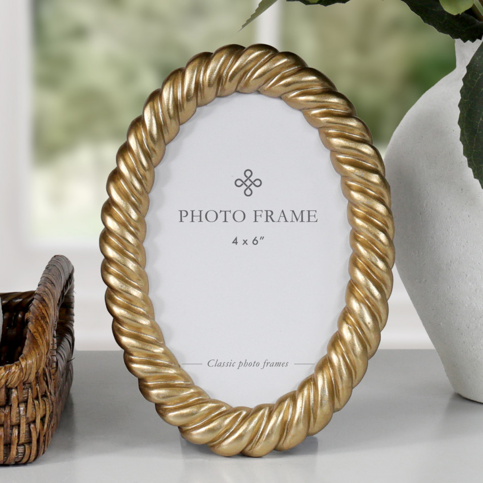 Belgrave Gold Rope Oval Photo Frame 4x6