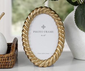 Belgrave Gold Rope Oval Photo Frame 4x6