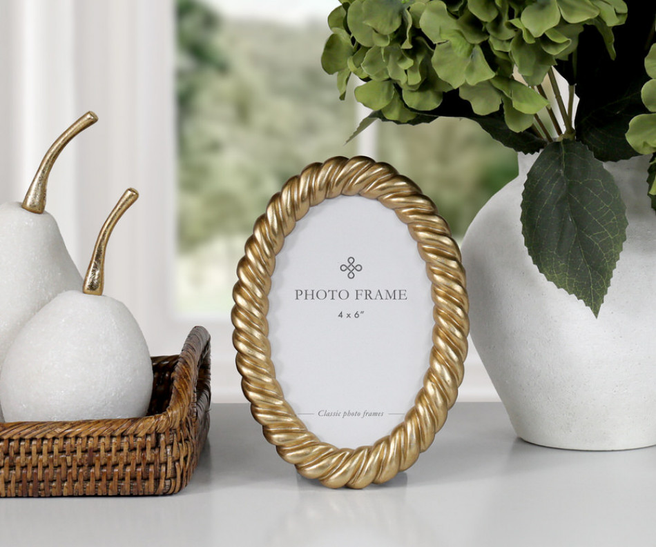 Belgrave Gold Rope Oval Photo Frame 4x6
