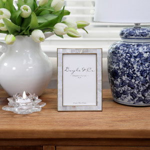 Belle Mother of Pearl Photo Frame 4x6", a decorative picture frame suited to shelf, tabletop or wall presentation