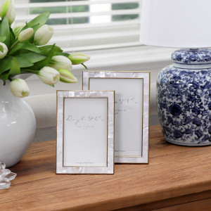 Belle Mother of Pearl Photo Frame 4x6", a display frame for a photograph or print