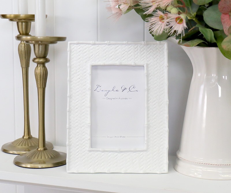 Raffles White Weave Photo Frame - 4x6