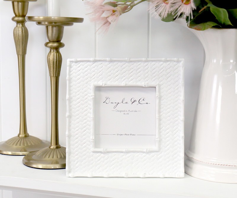 Raffles White Weave Photo Frame - 4x4