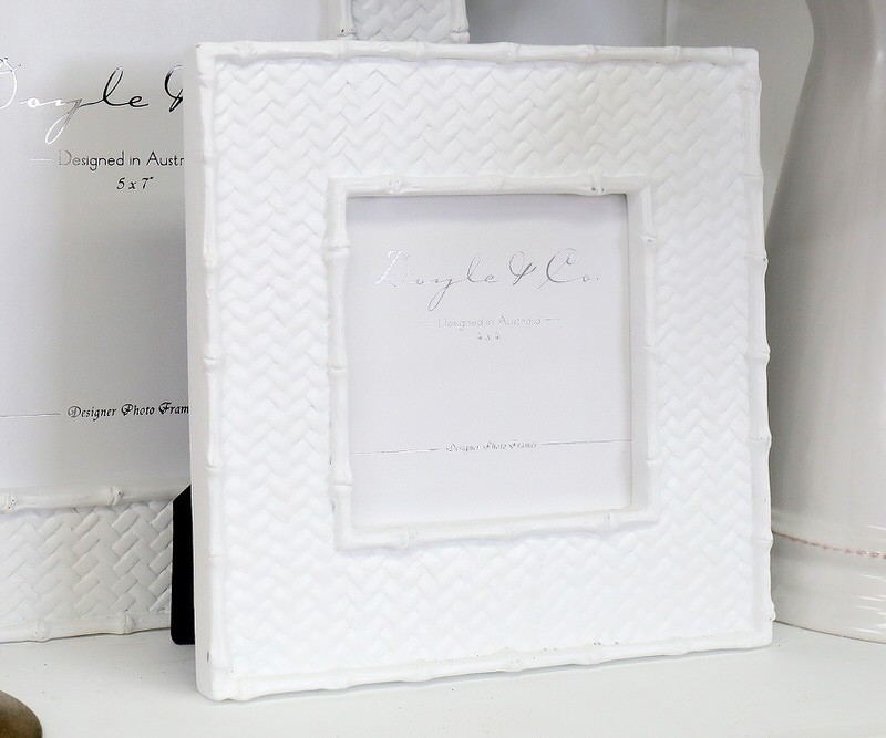 Raffles White Weave Photo Frame - 4x4