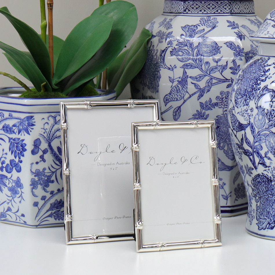 Luxe Silver Bamboo Photo Frame - 5x7, designed to display a favourite photograph or small artwork