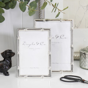 Luxe Silver Bamboo Photo Frame - 5x7, a display frame for a photograph or print