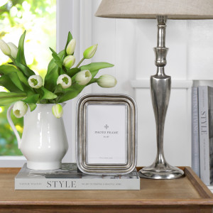 Esther Antique Silver Photo Frame 4x6", designed to display a favourite photograph or small artwork