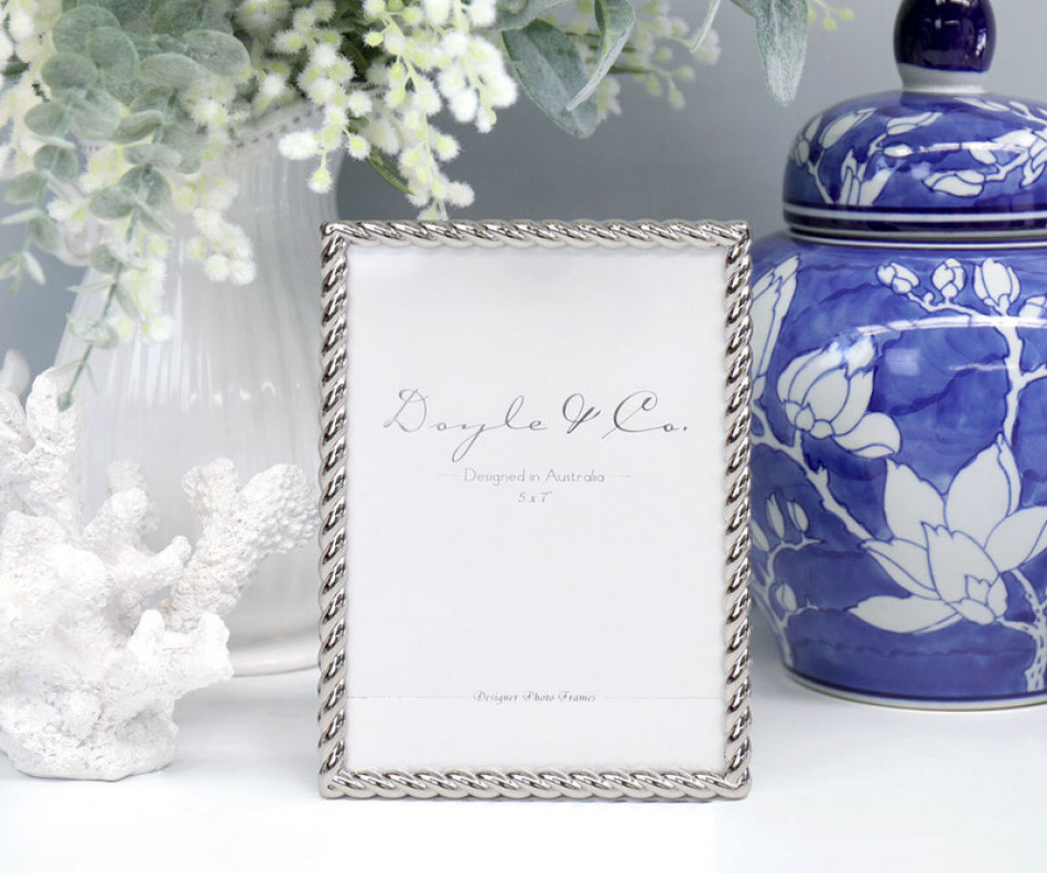 Knightsbridge Silver Rope Photo Frame 5x7