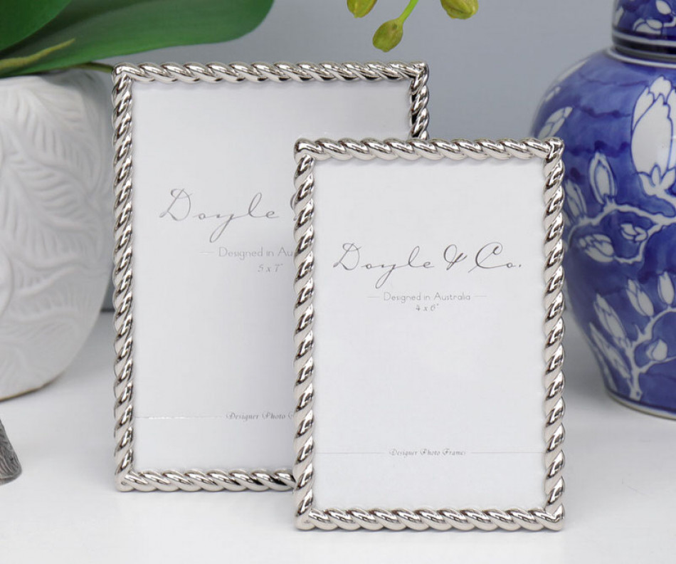 Knightsbridge Silver Rope Photo Frame 4x6