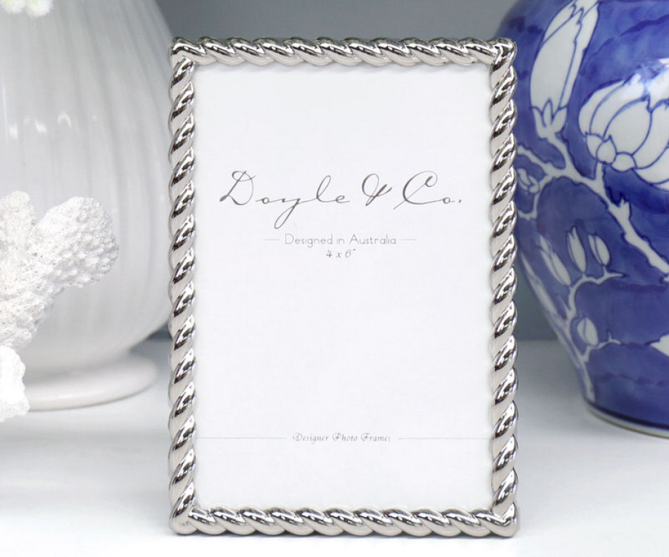 Knightsbridge Silver Rope Photo Frame 4x6"