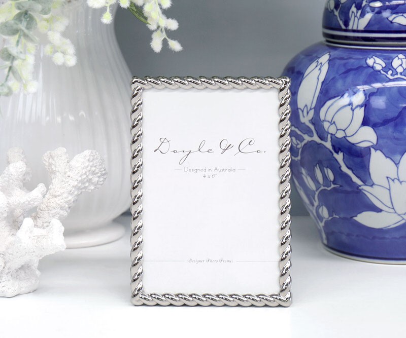 Silver Rope Nickel Photo Frame - 4x6 inch