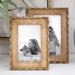 Marielle wood frames displaying black-and-white photos, with the smaller frame in front of the 5x7 inch frame