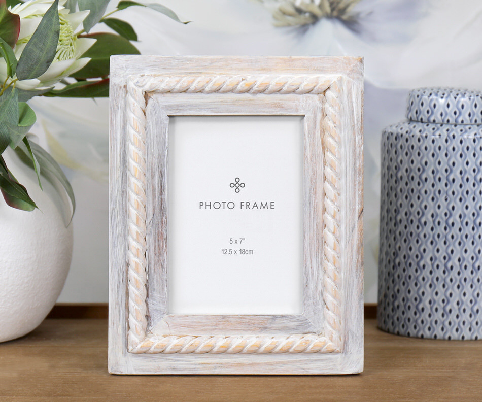 Nautica Rope Whitewash Photo Frame - 5x7