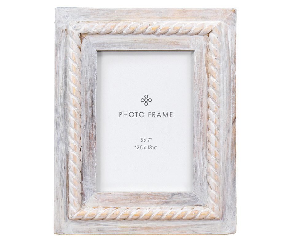 Nautica Rope Whitewash Photo Frame - 5x7"