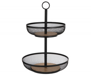Olsen 2-Tier Fruit Basket - Black