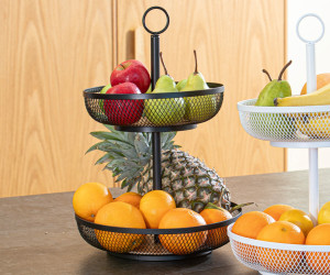 Olsen 2-Tier Fruit Basket - Black