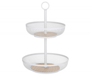 Olsen 2-Tier Fruit Basket - White