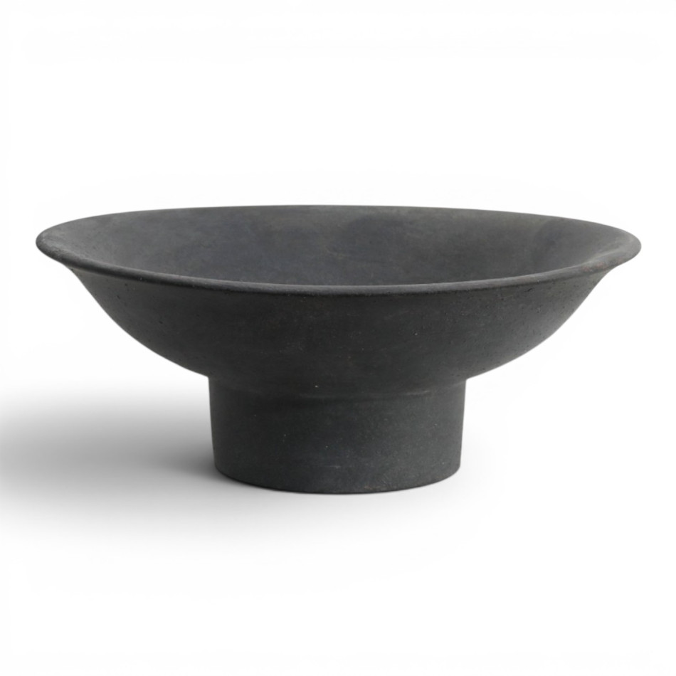 Paloma Charcoal Footed Bowl, a tabletop piece for serving or decorative display