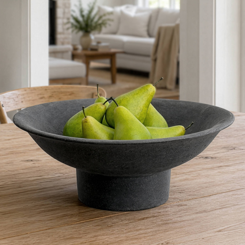 Paloma Charcoal Footed Bowl, decorative tableware