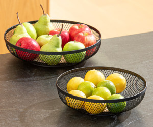 Olsen Set 2 Mesh Storage Bowls - Black