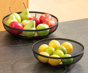 Olsen Set 2 Mesh Storage Bowls - Black