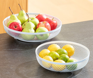 Olsen Set 2 Mesh Storage Bowls - White