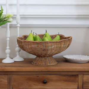 Swanley Scalloped Rattan Fruit Bowl, designed for practical dining use with an ornamental presentation