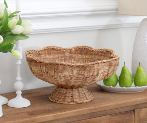 Swanley Scalloped Rattan Fruit Bowl