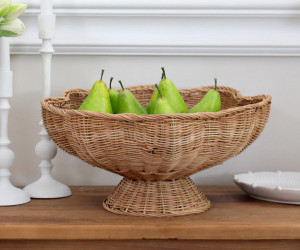 Swanley Scalloped Rattan Fruit Bowl