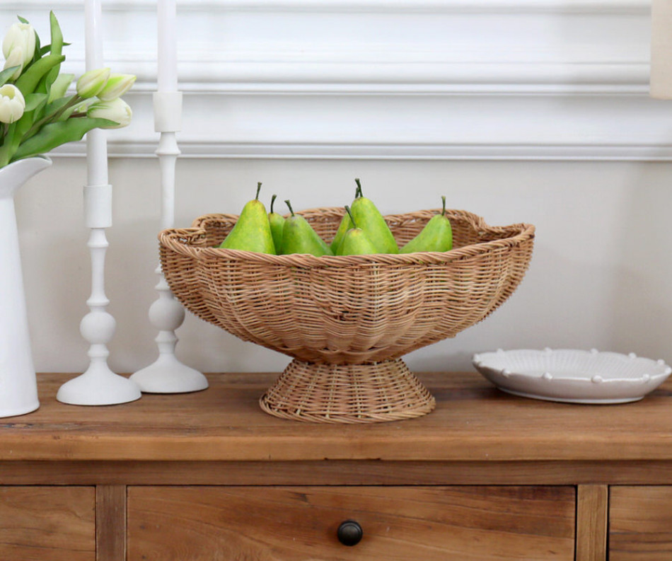 Swanley Scalloped Rattan Fruit Bowl