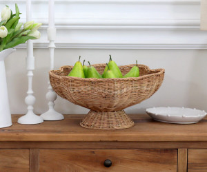 Swanley Scalloped Rattan Fruit Bowl