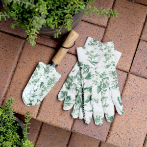 Aviary Green Gardener's Trowel & Glove Set, a wearable or carry accessory designed for practical personal styling