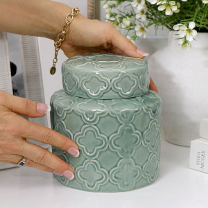 Short Catalina Green Ginger Jar